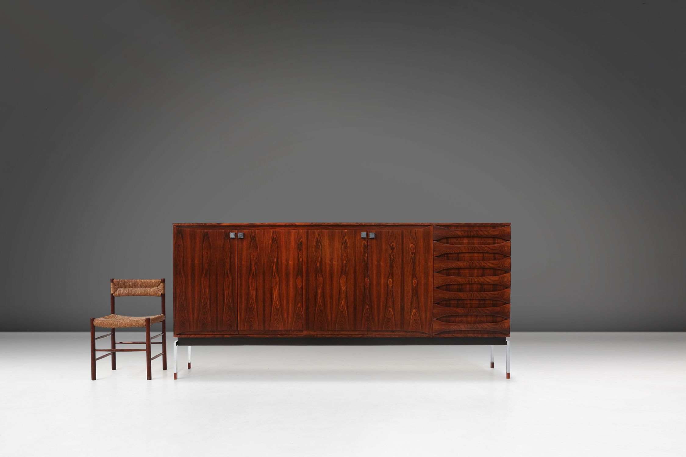 Belgian Mid-Century Rosewood Highboard, 1960s thumbnail